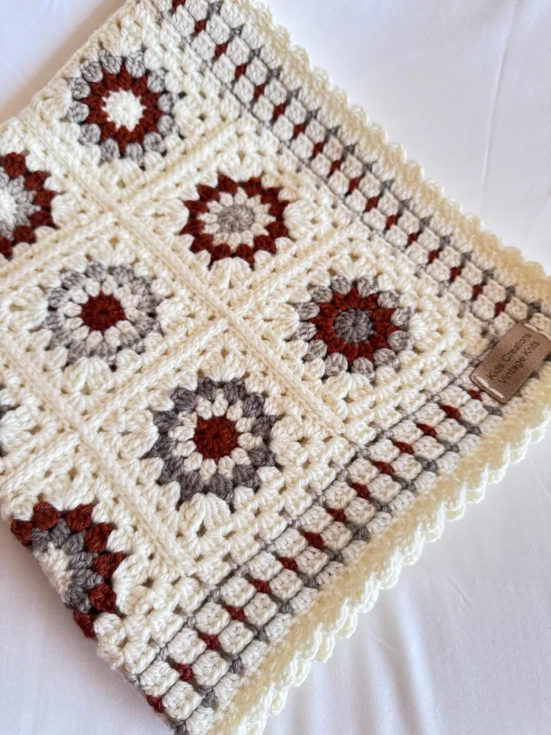 MADE TO ORDER - Hand Crocheted Wool Baby Blanket