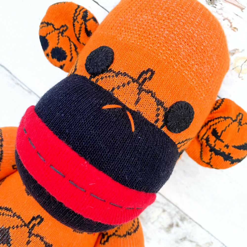 Ichabod the Sock Monkey - Halloween - READY TO SHIP soft toy