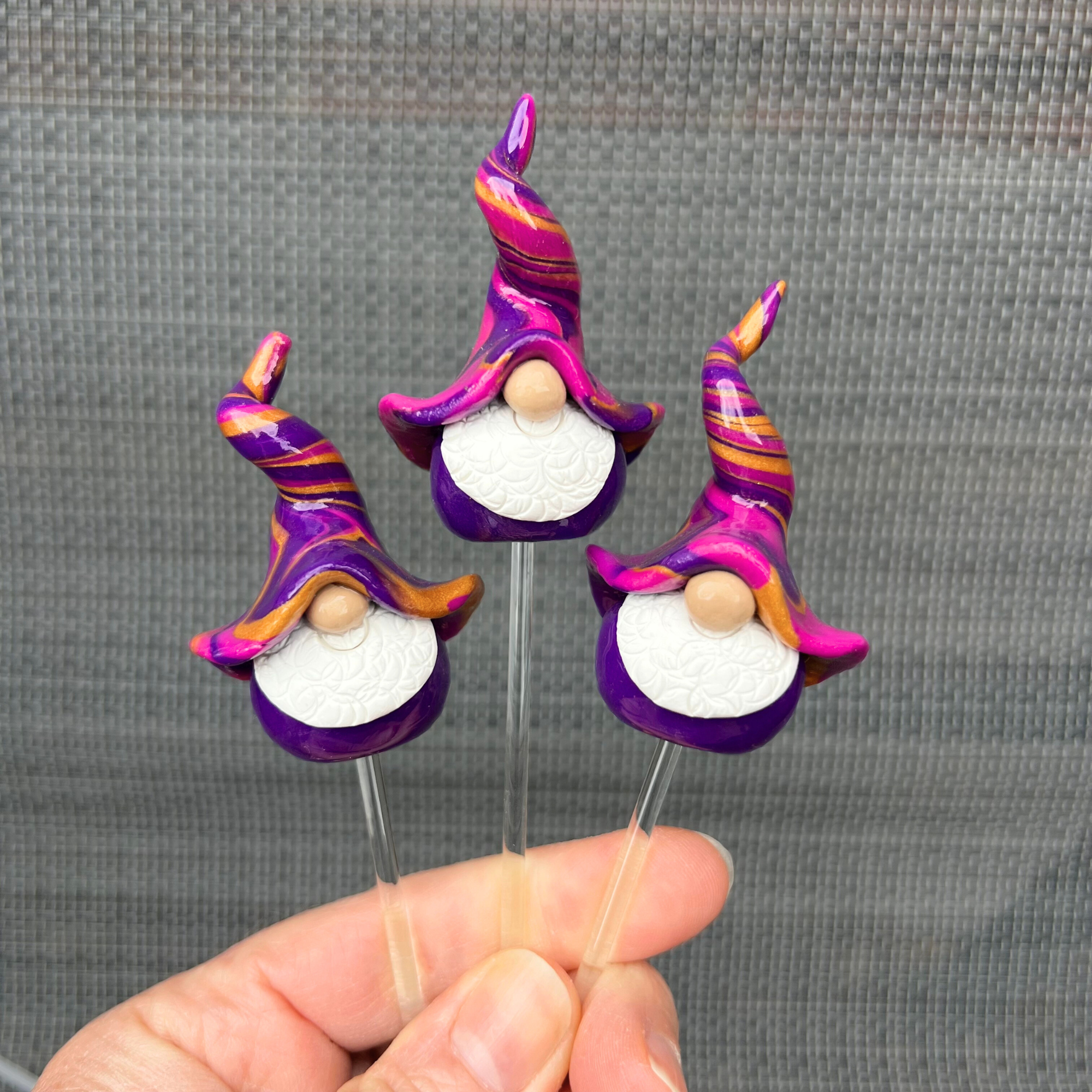 Whimsical gnome trio - Noggle, Tike & Wobble