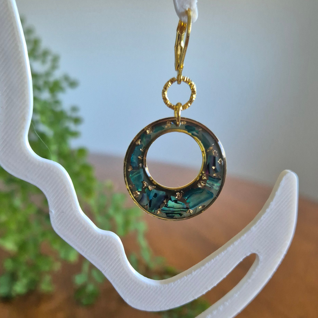 Handmade Abalone Shell Hoop Earrings