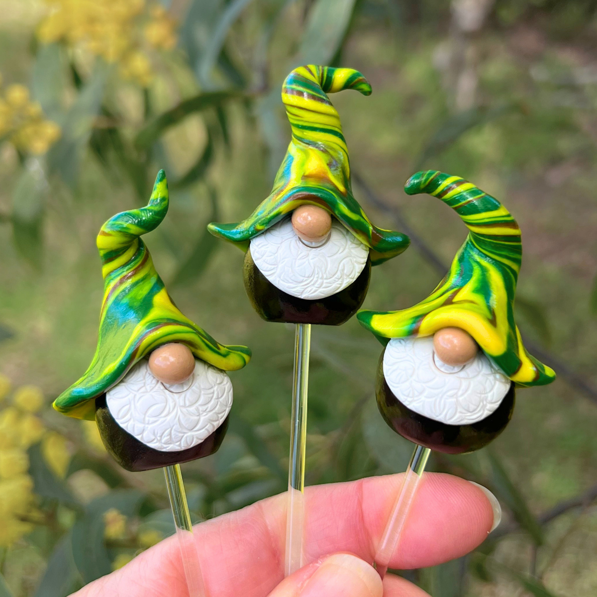 Gnomes of Wattlewood - Polymer Clay Gnome trios