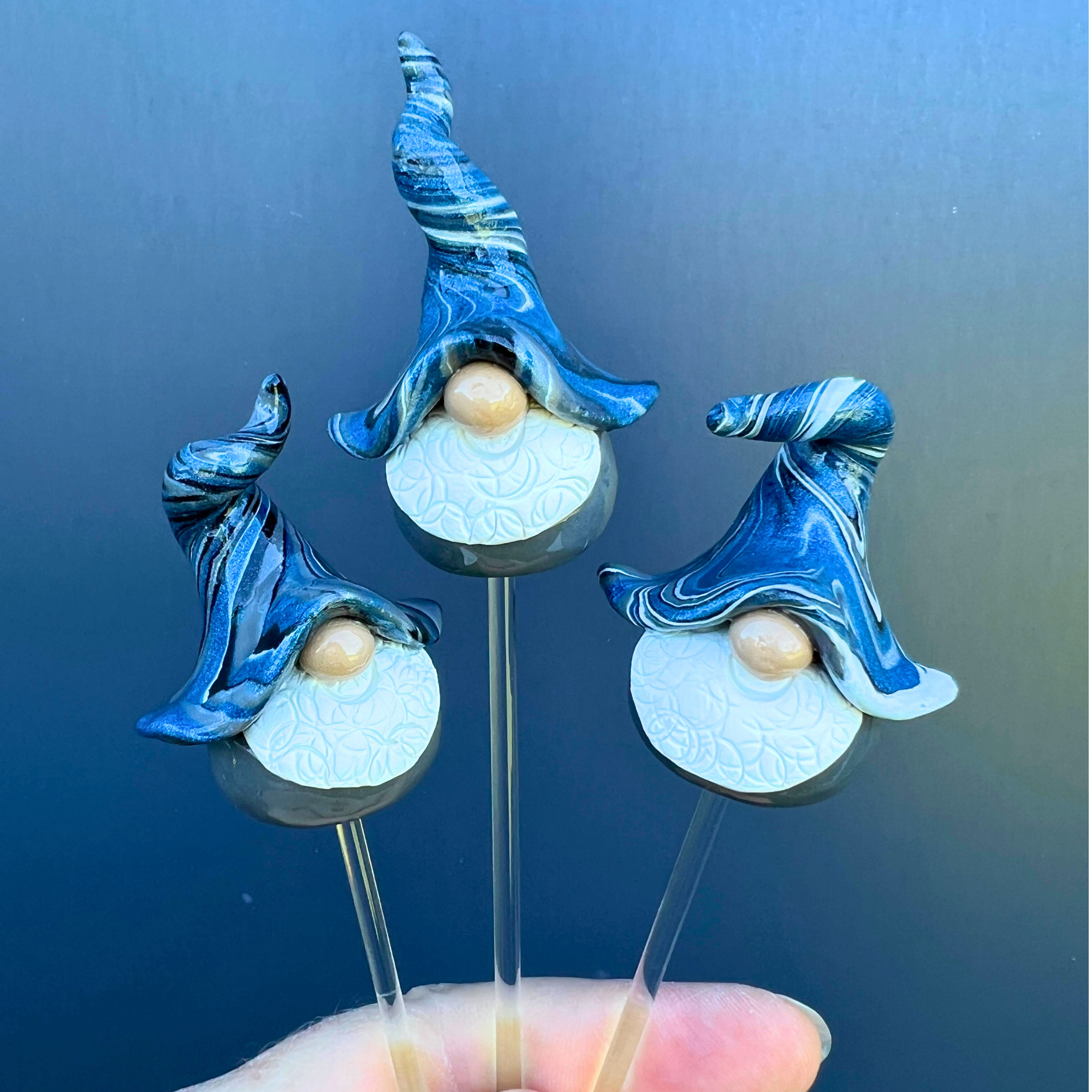 Whimsical gnome trio - Tempest, Zephyr & Stormy