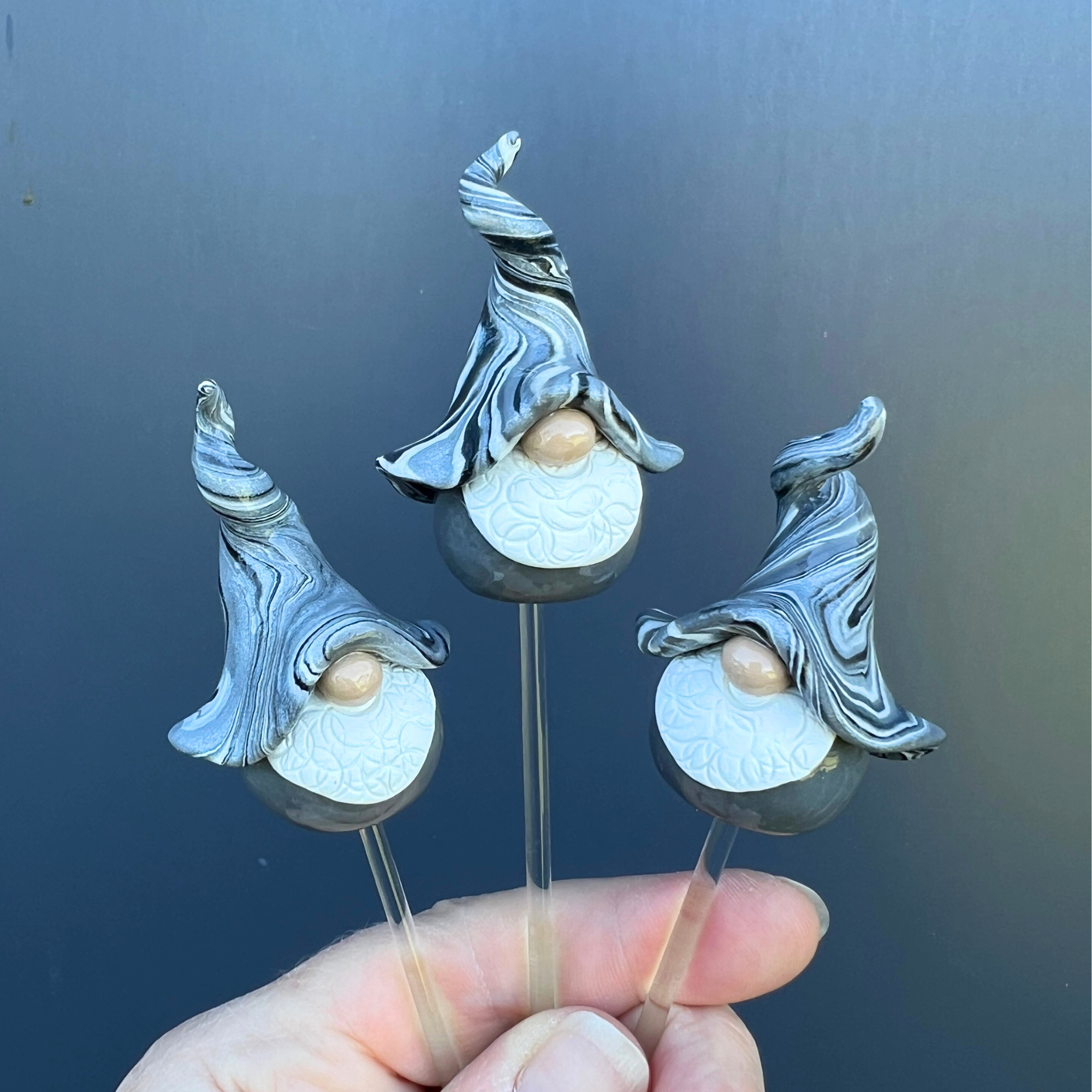 Whimsical gnome trio - Fuzzy, Flicker & Blur