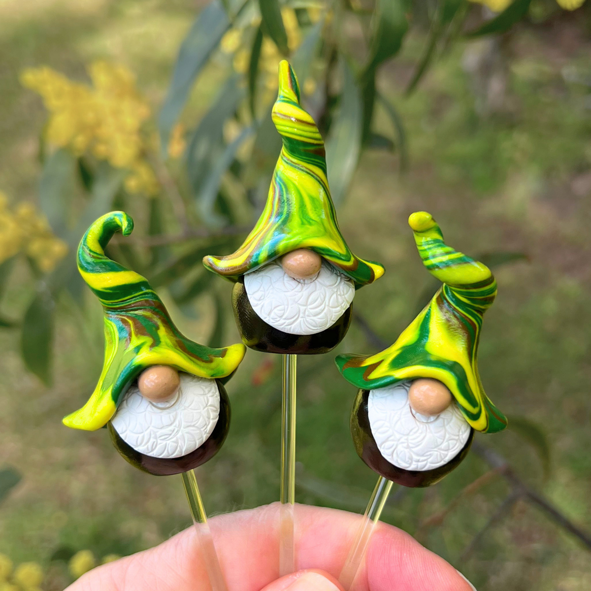 Gnomes of Wattlewood - Polymer Clay Gnome trios