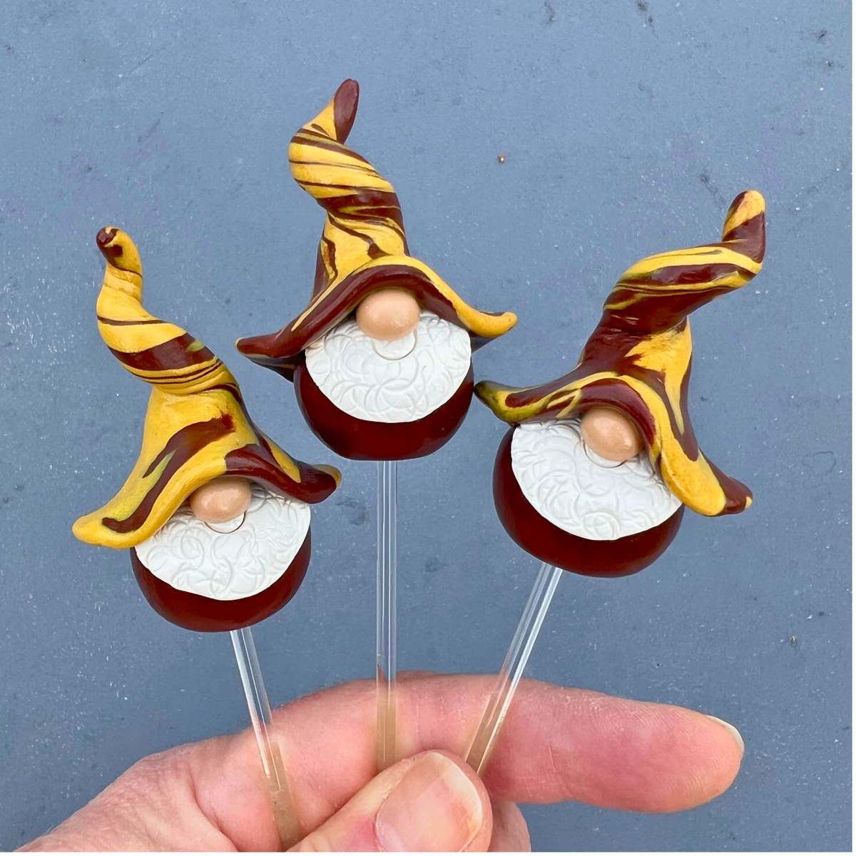 Hawthorn polymer clay gnome trio - CUSTOM ORDER