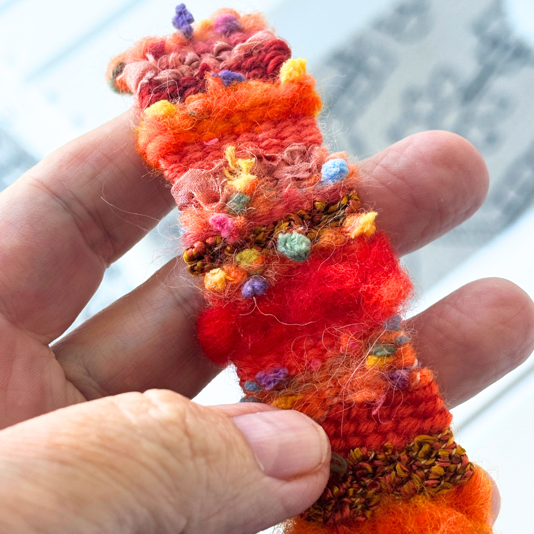 Handwoven Textile Fibre Art Bracelet