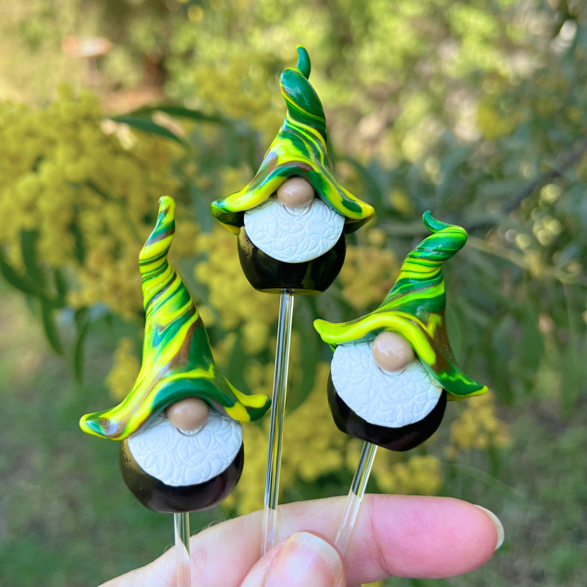Gnomes of Wattlewood - Polymer Clay Gnome trios