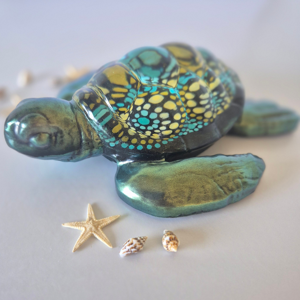 Handpainted Contemporary Indigenous Design Sea Turtle