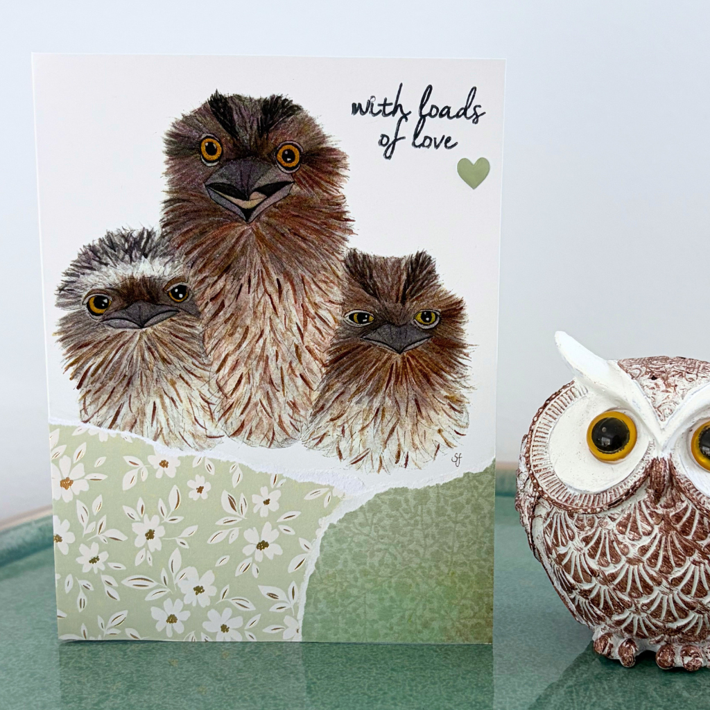 Tawny trio "With loads of love" card