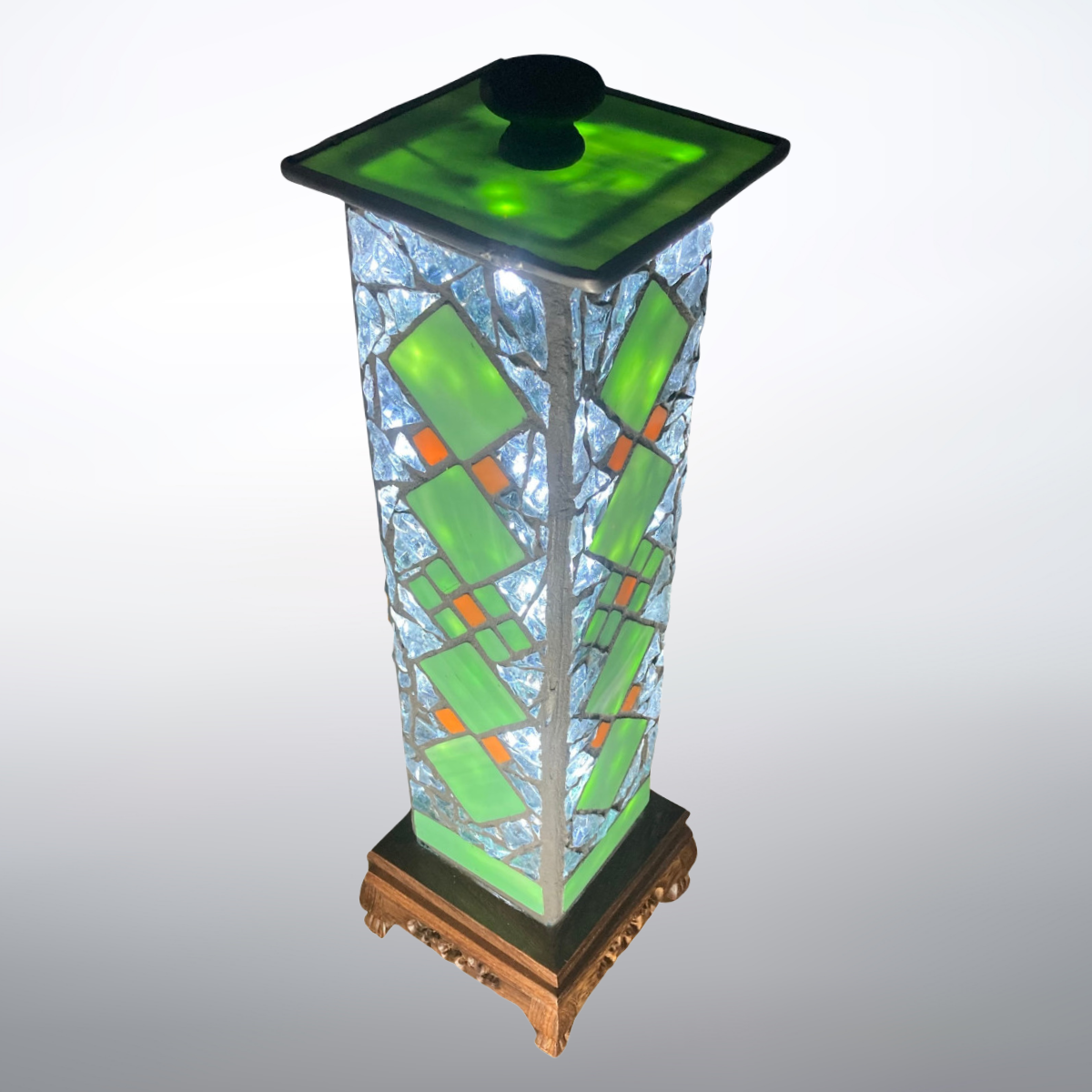 Glass Light Sculpture | Sage
