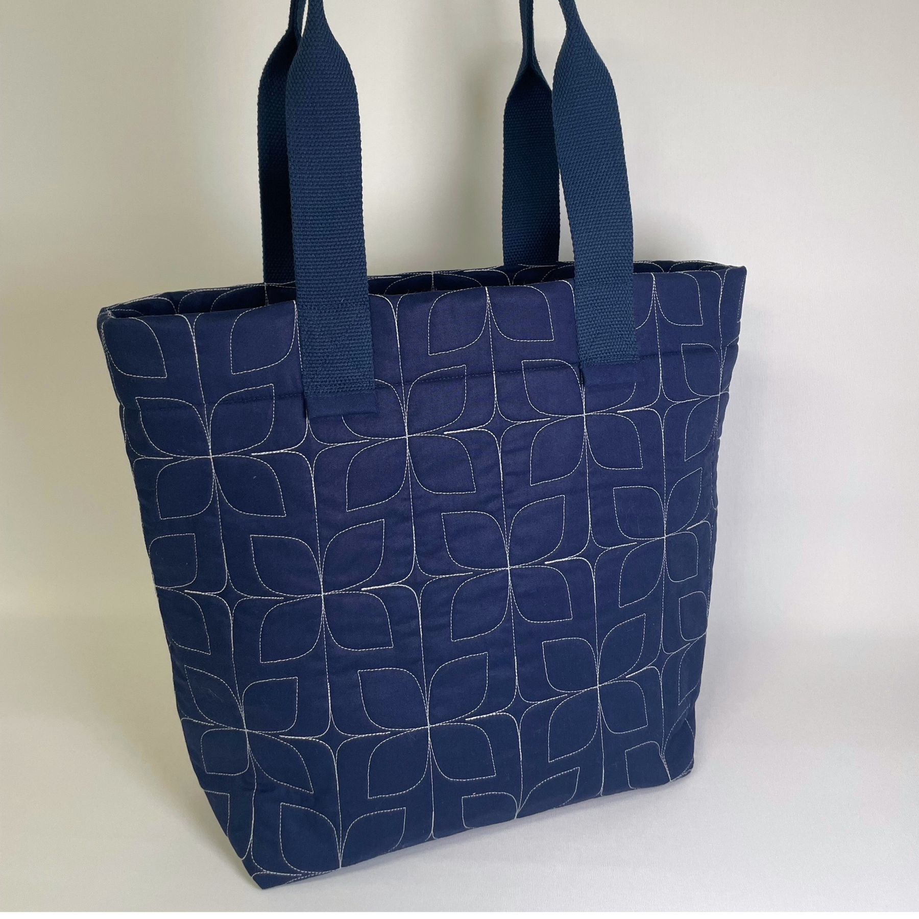 Tote Bag - Quilted Navy Blue - Shopping/Beach/Market/Everyday