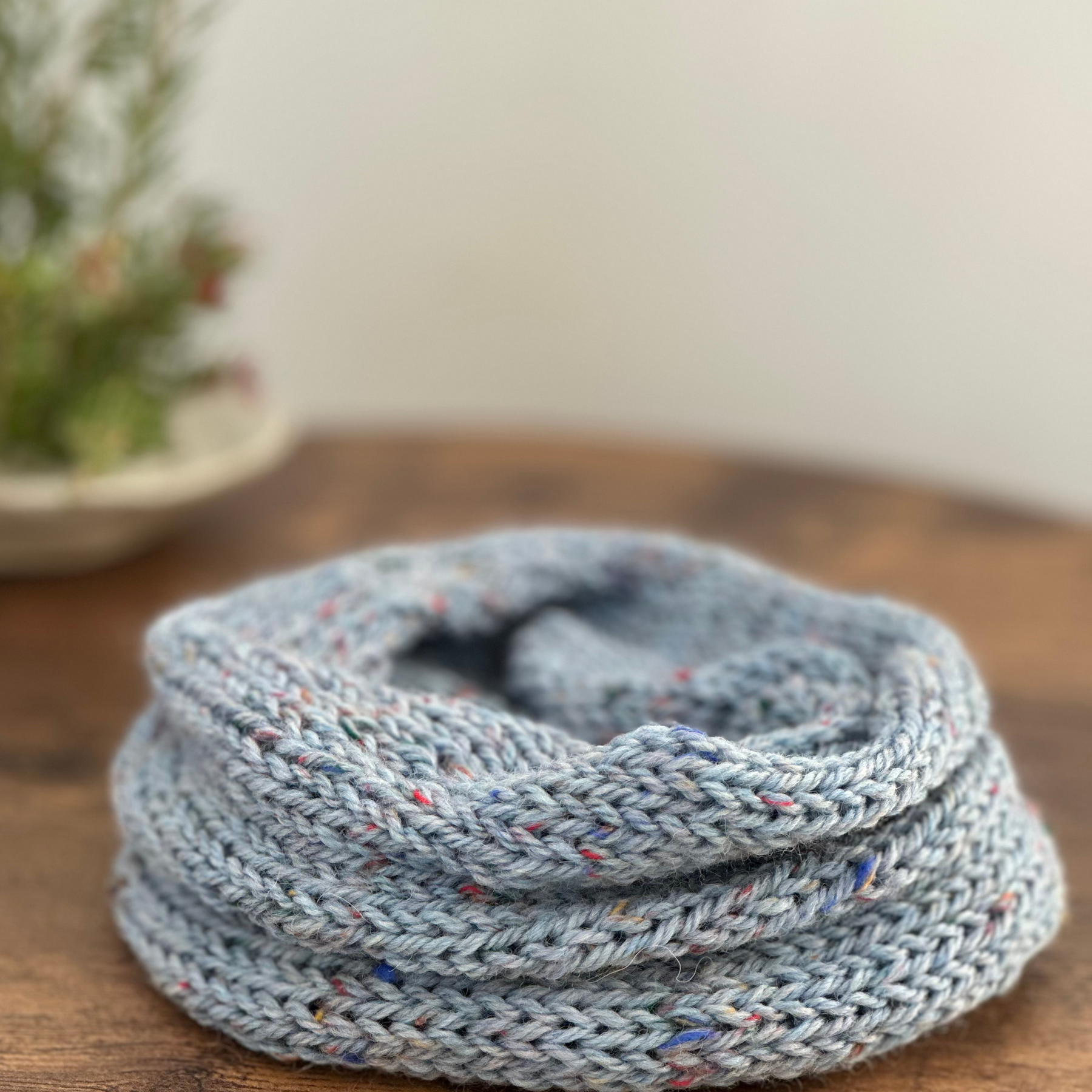 Oversized tweed knit scrunchie