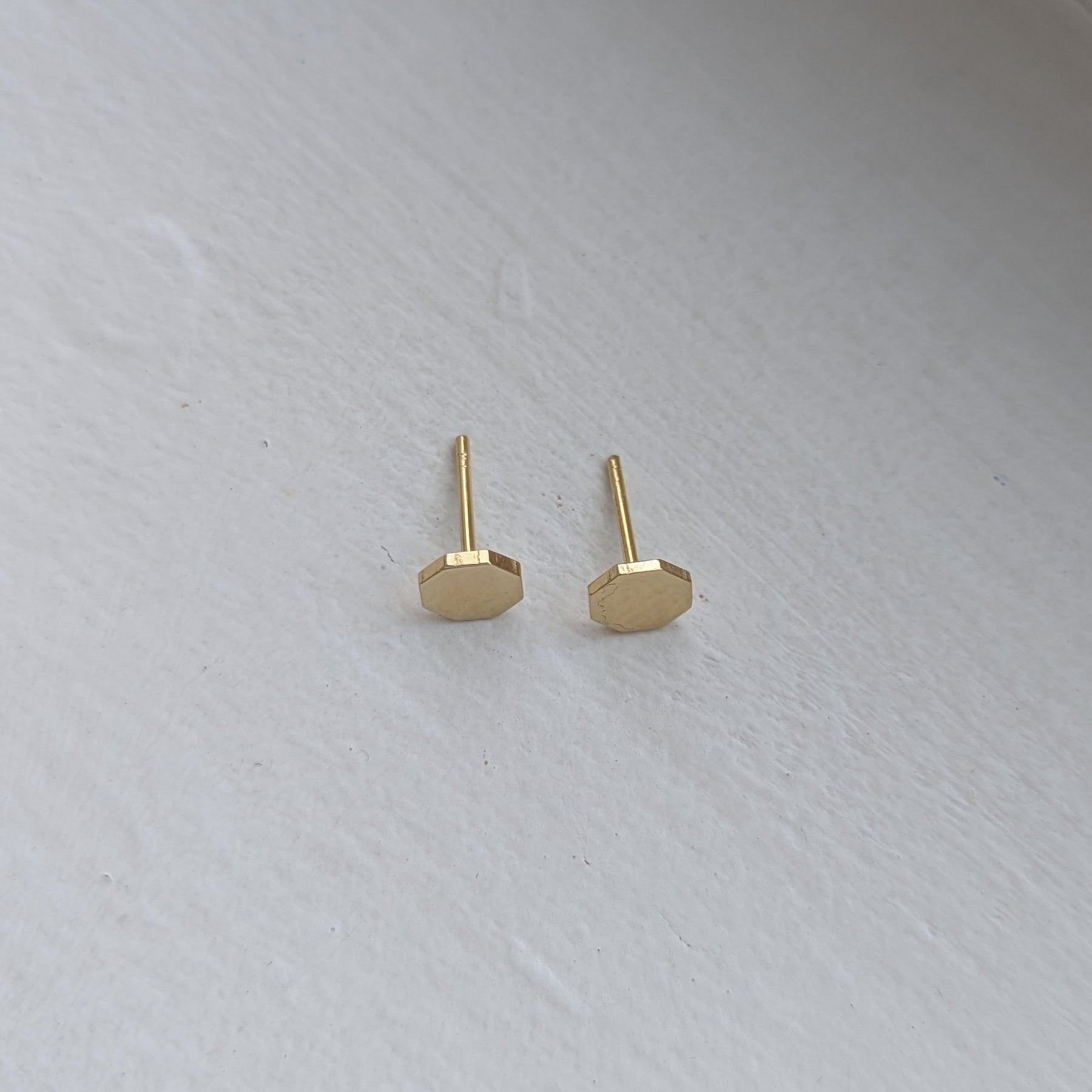 handmade gold plated plain octagon studs