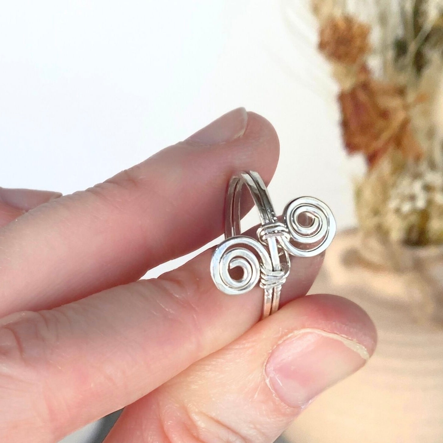 Figure-8 spirals ring | Sterling silver | Celtic-inspired jewellery