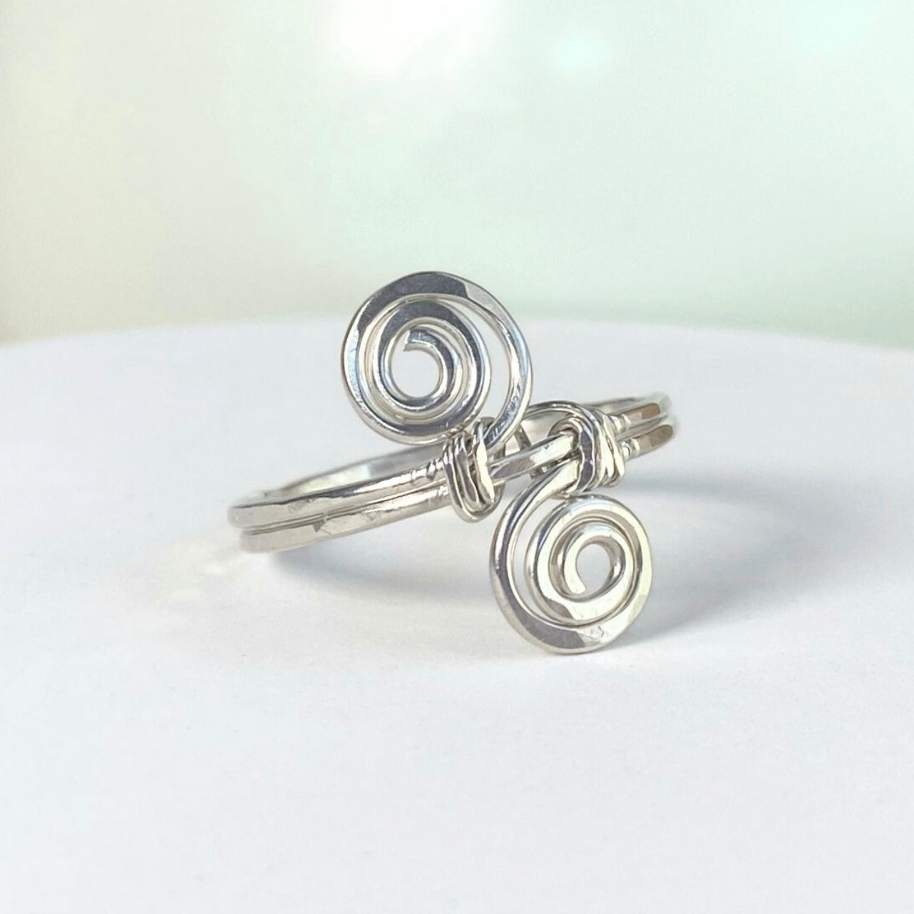 Figure-8 spirals ring | Sterling silver | Celtic-inspired jewellery