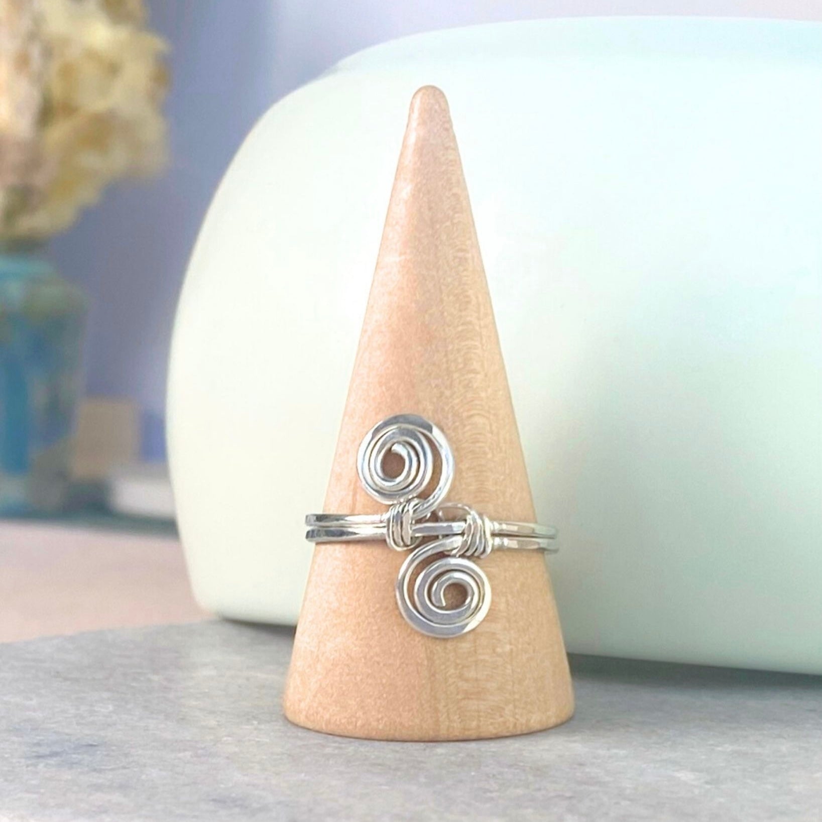Figure-8 spirals ring | Sterling silver | Celtic-inspired jewellery