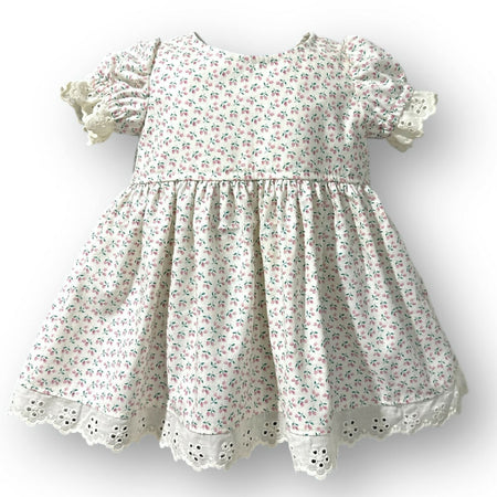 Tiny Rose Bud Baby Short Sleeve Tea Party Dress (SIZES 0000-000)