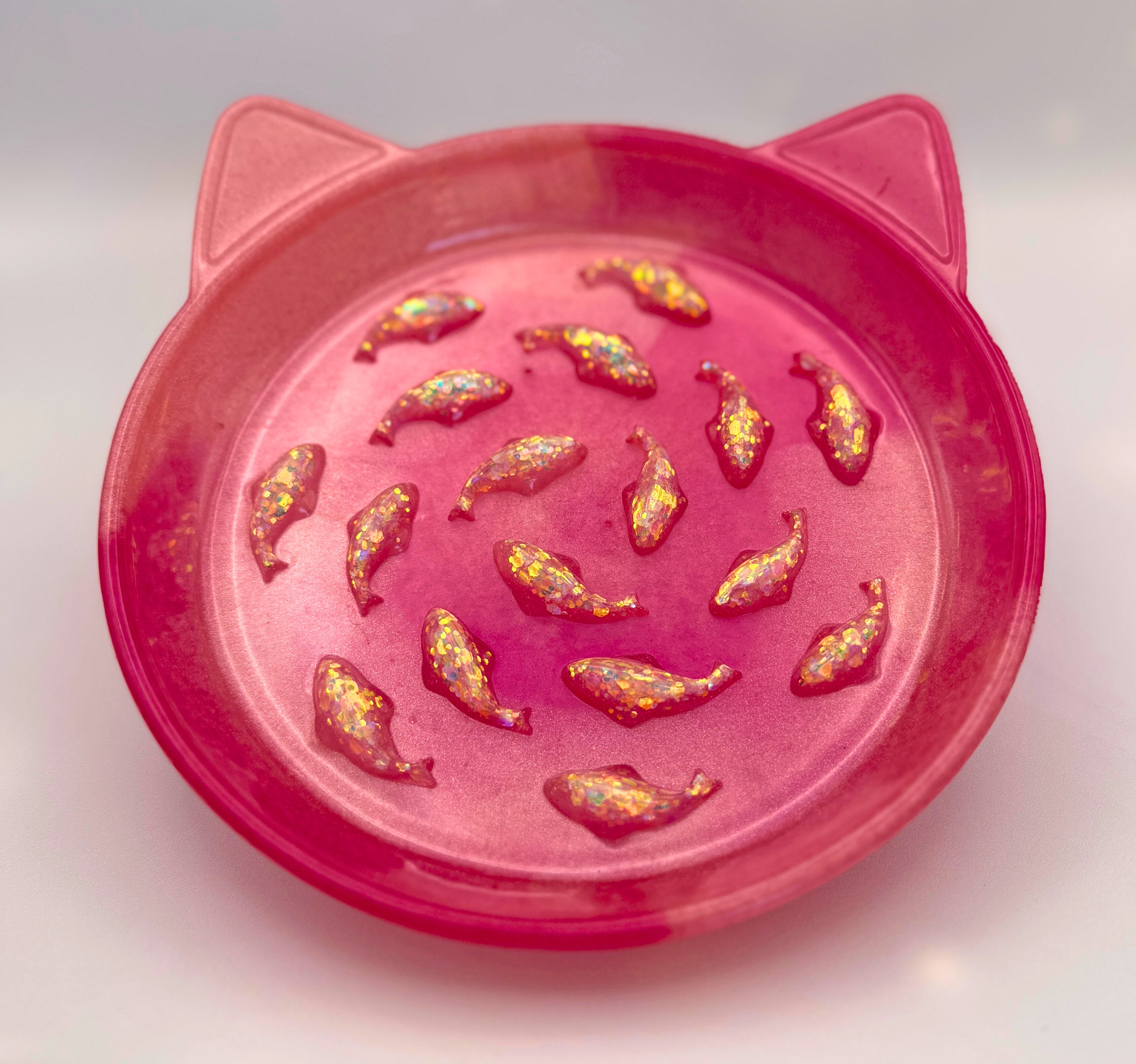 Handmade Resin Slow Feeder Cat Bowl