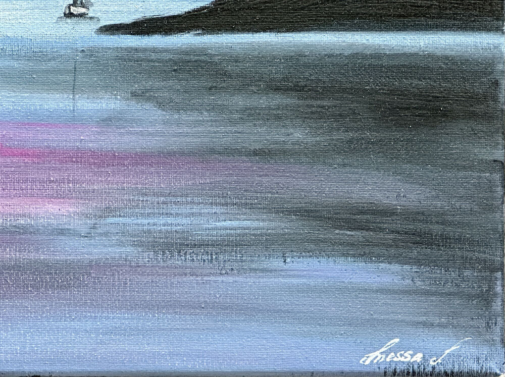 Summer dawn, original painting, 40x50cm, signed,stretched canvas, ready to hang