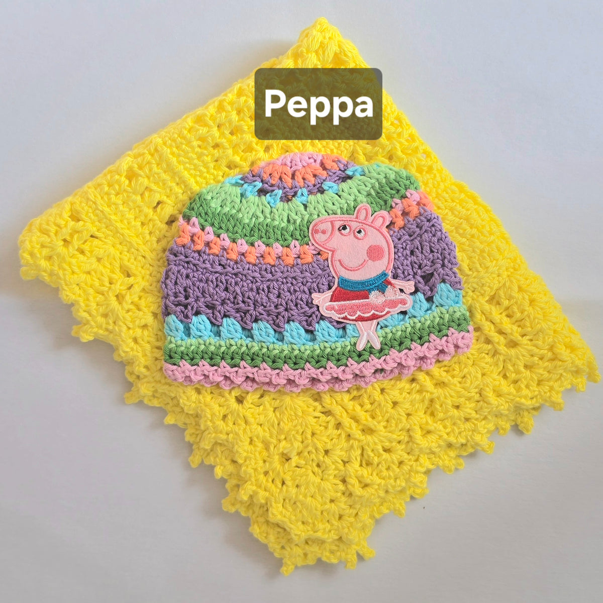 Crocheted Baby Hat with Detail (3-6months)