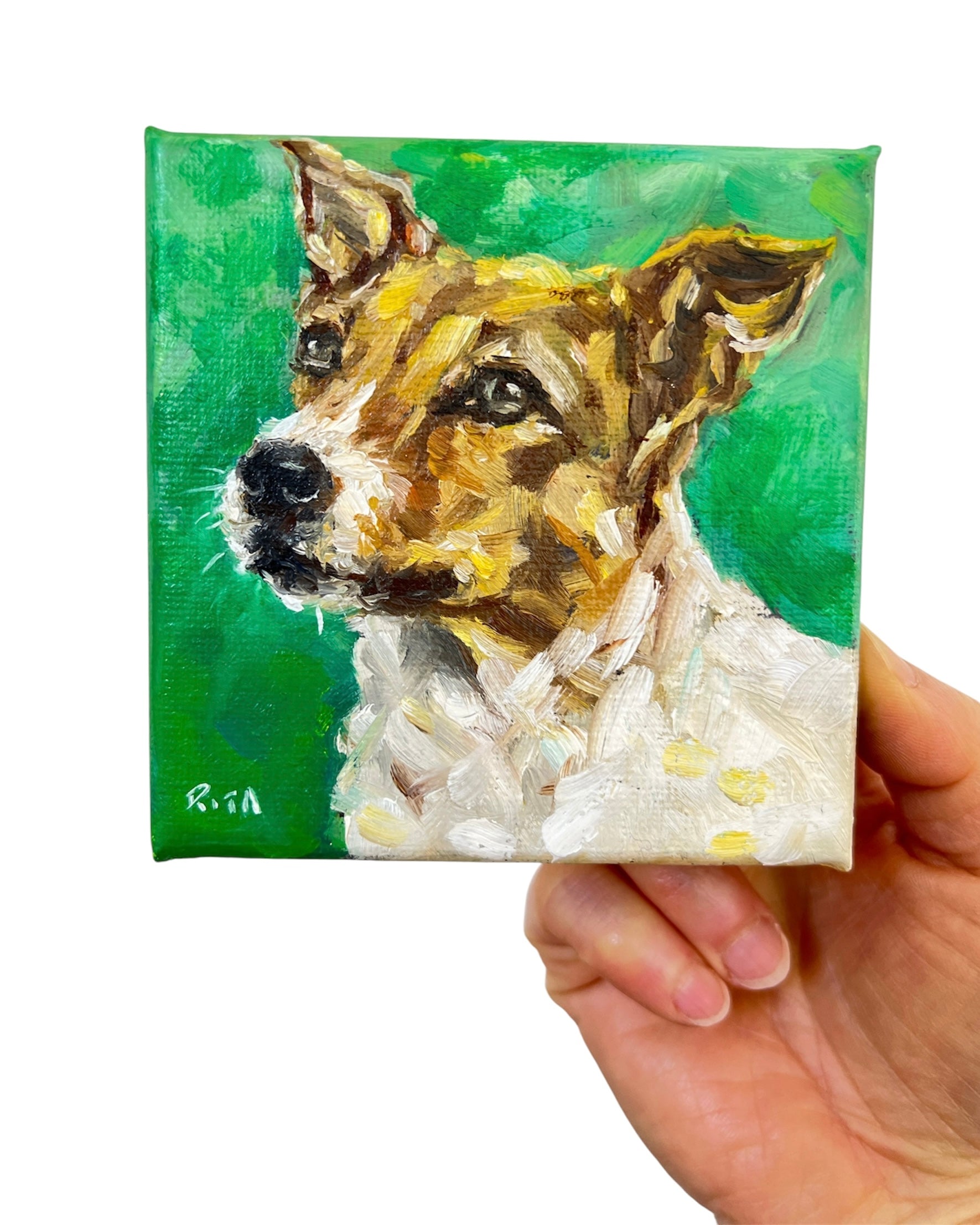 Little Jack Russell | Original Mini Oil Painting | Handmade Australian Dog Art