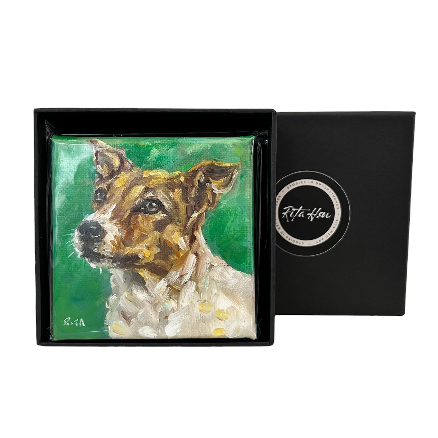 Little Jack Russell | Original Mini Oil Painting | Handmade Australian Dog Art