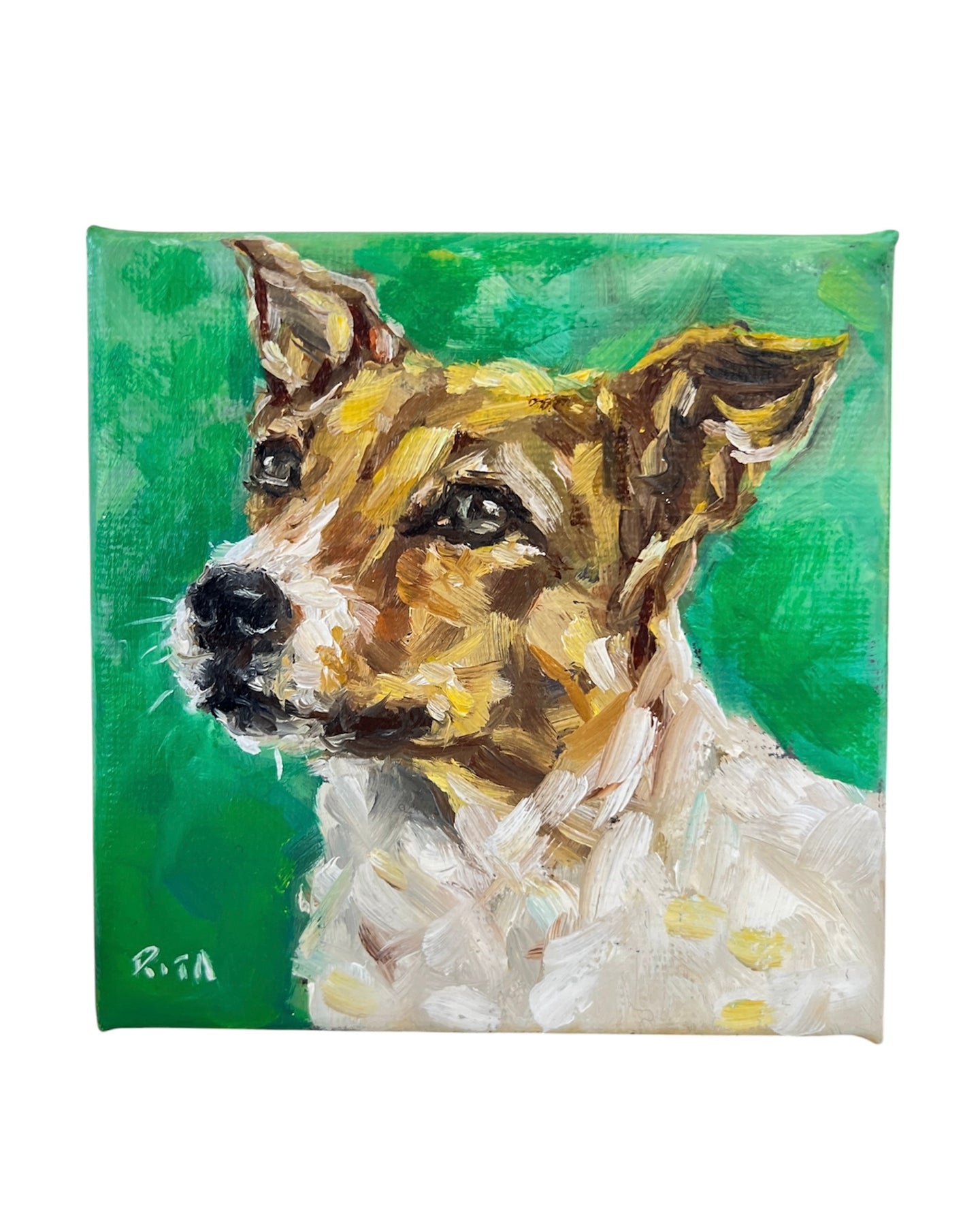 Little Jack Russell | Original Mini Oil Painting | Handmade Australian Dog Art
