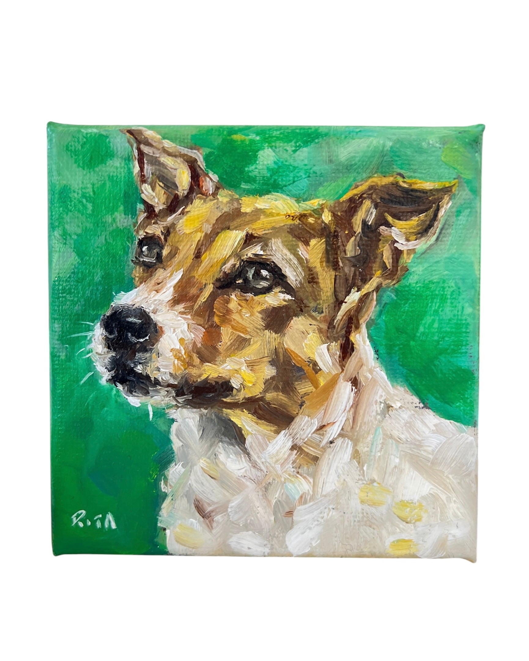Little Jack Russell | Original Mini Oil Painting | Handmade Australian Dog Art