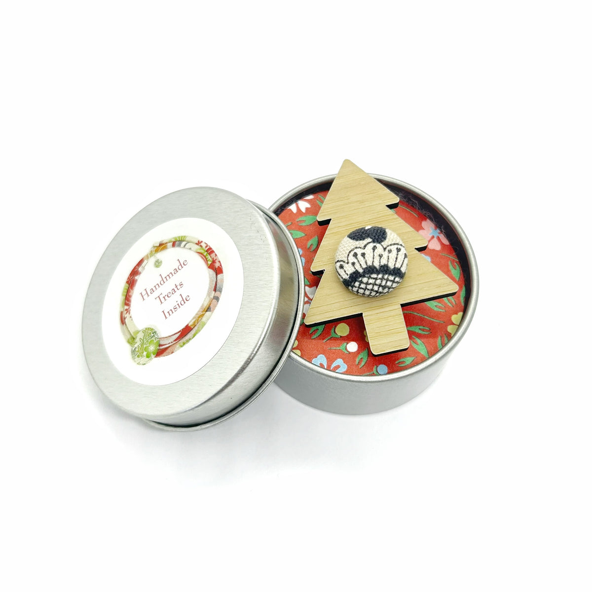 Kimono Christmas Tree Brooch with Gift Tin