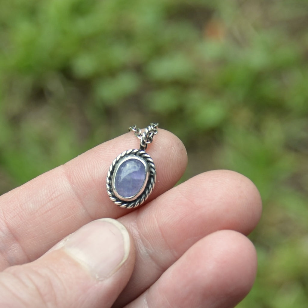 Tanzanite Twist Sterling Silver Pendant