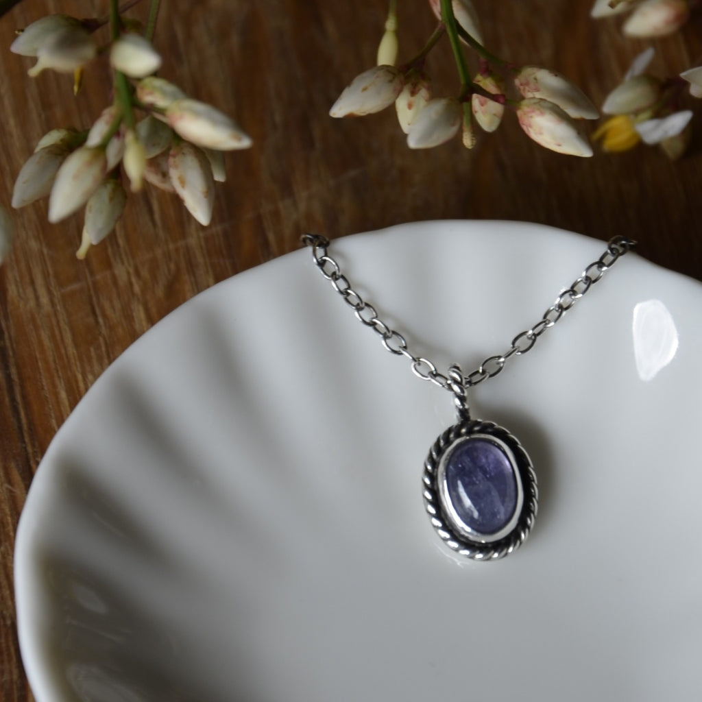 Tanzanite Twist Sterling Silver Pendant