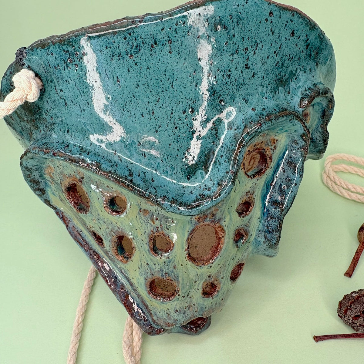 Ceramic hanging large cone orchid pot