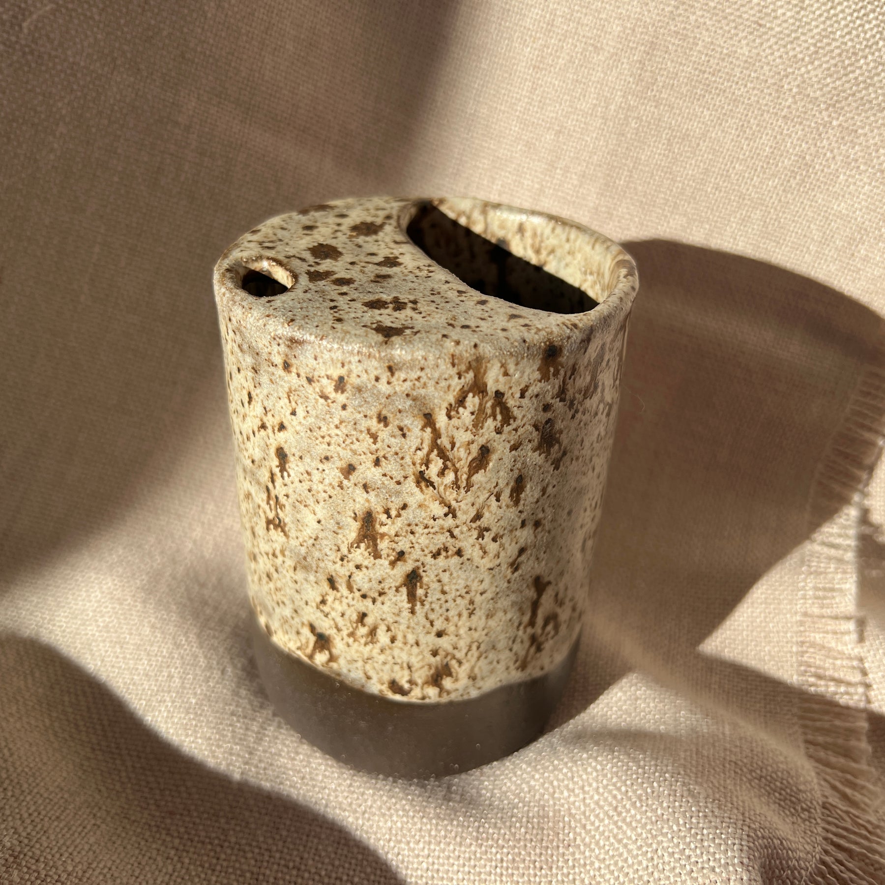 Handmade Ceramic Travel Mug – Winter Woods Collection, Stoneware Iced Coffee Sippy Cup, Earthy Pottery