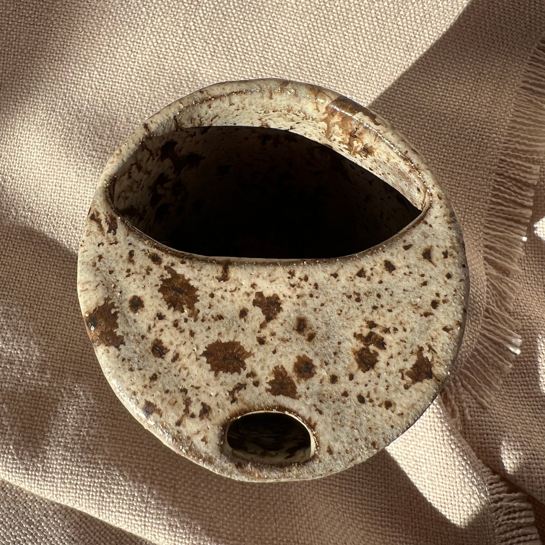 Handmade Ceramic Travel Mug – Winter Woods Collection, Stoneware Iced Coffee Sippy Cup, Earthy Pottery