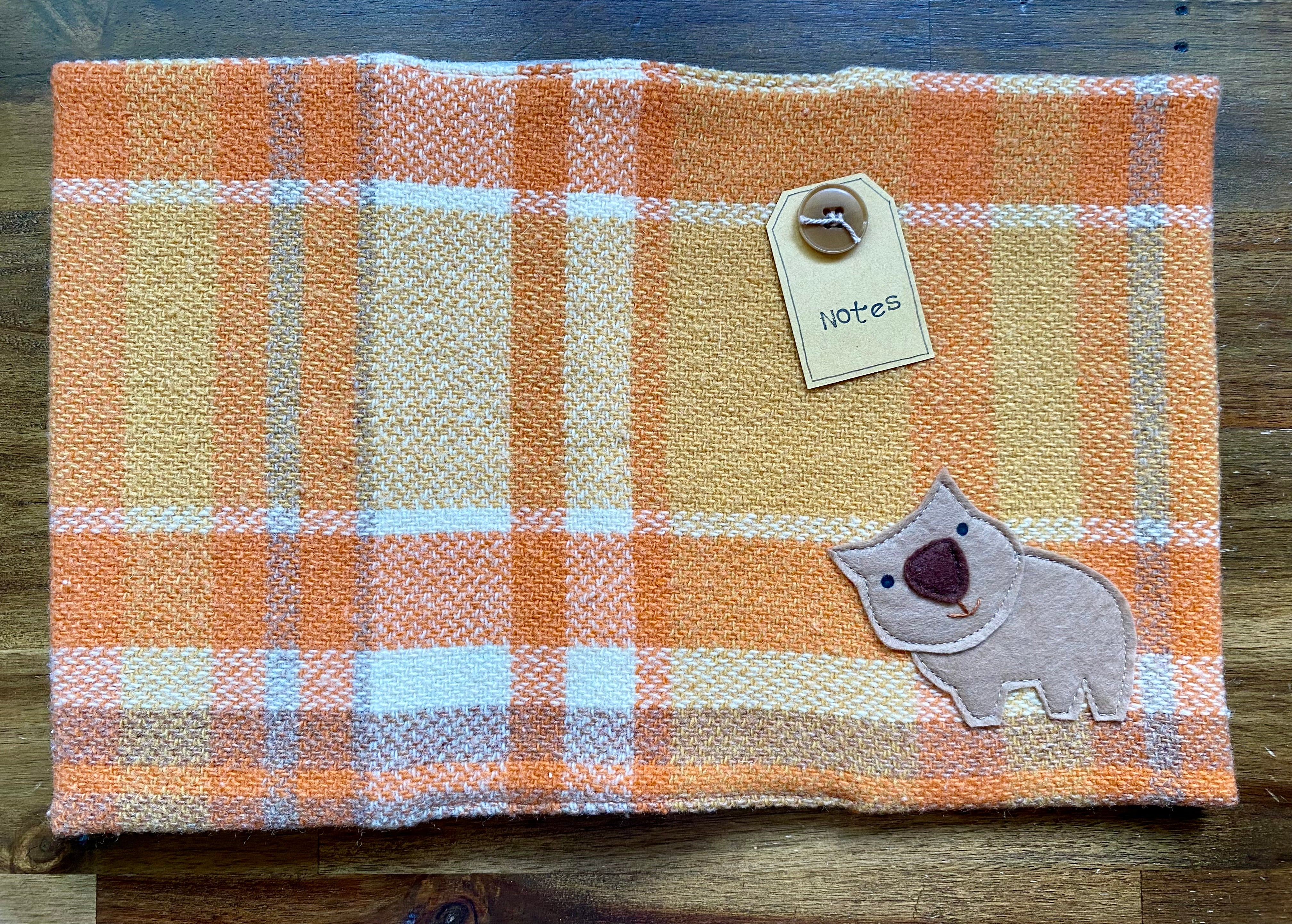 A5 Upcycled Notebook Wombat - Orange