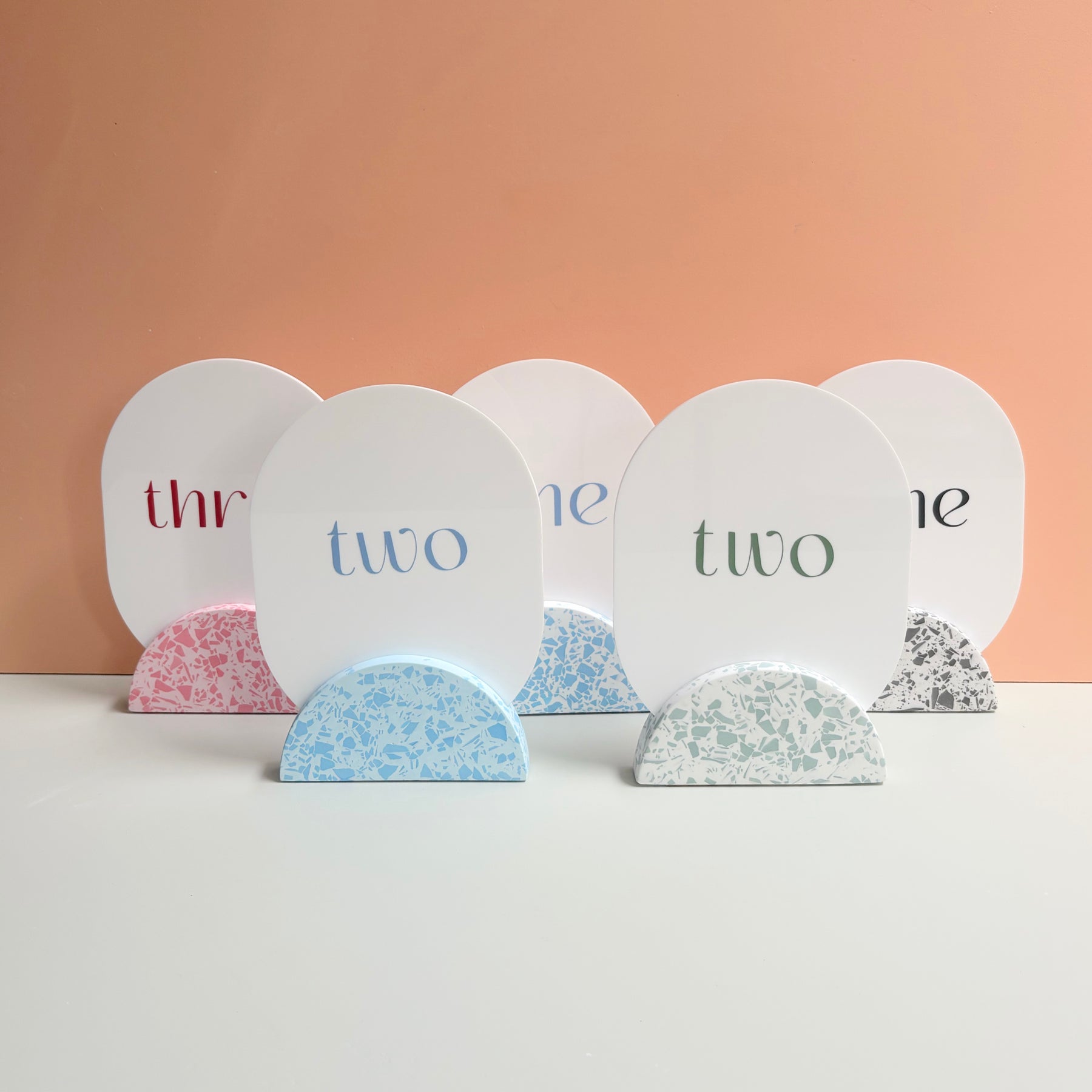 Pick your colour - Round Terrazzo table numbers