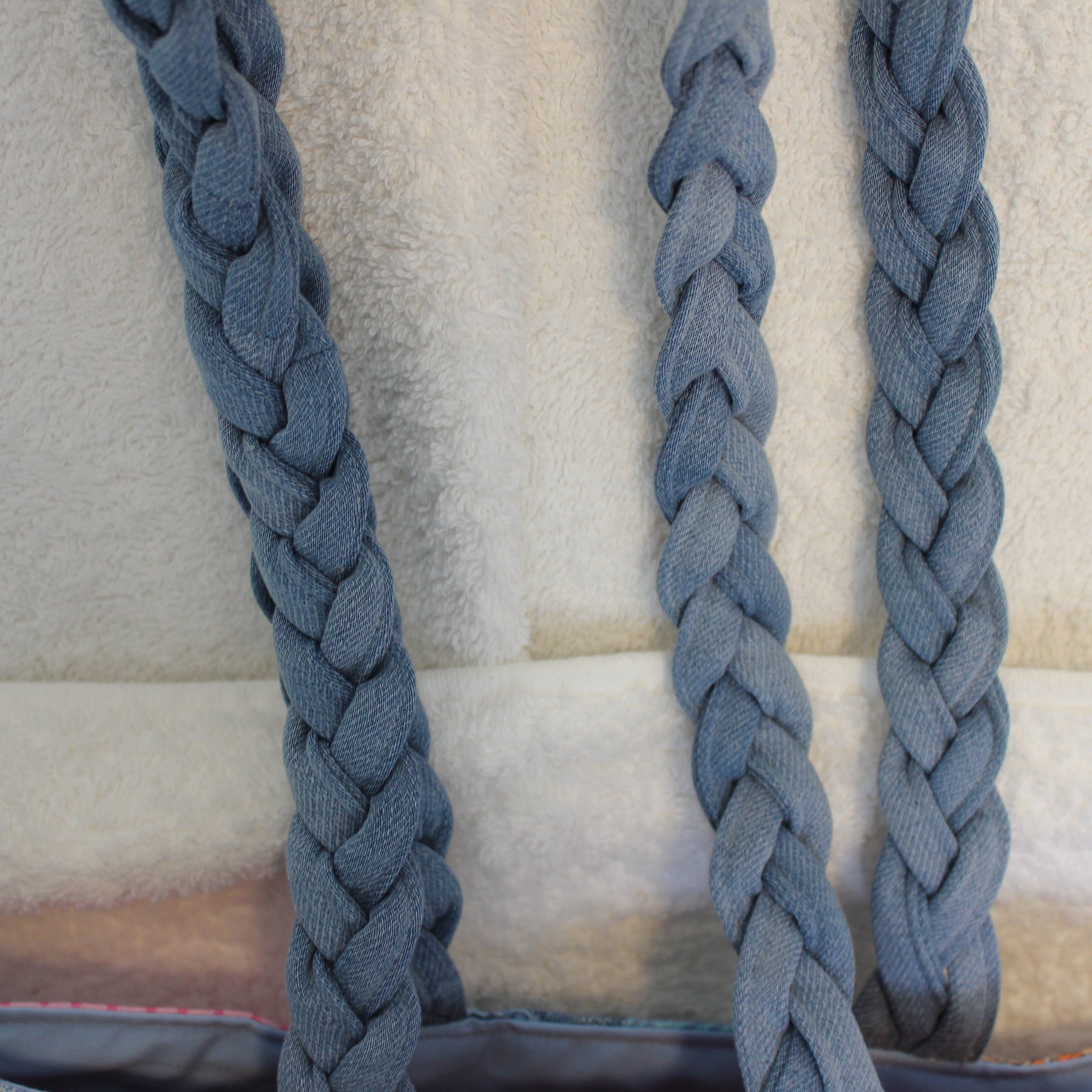 ´UNDER THE SEA´ TOTE BAG - LIGHT BLUE PLAITED HANDLES