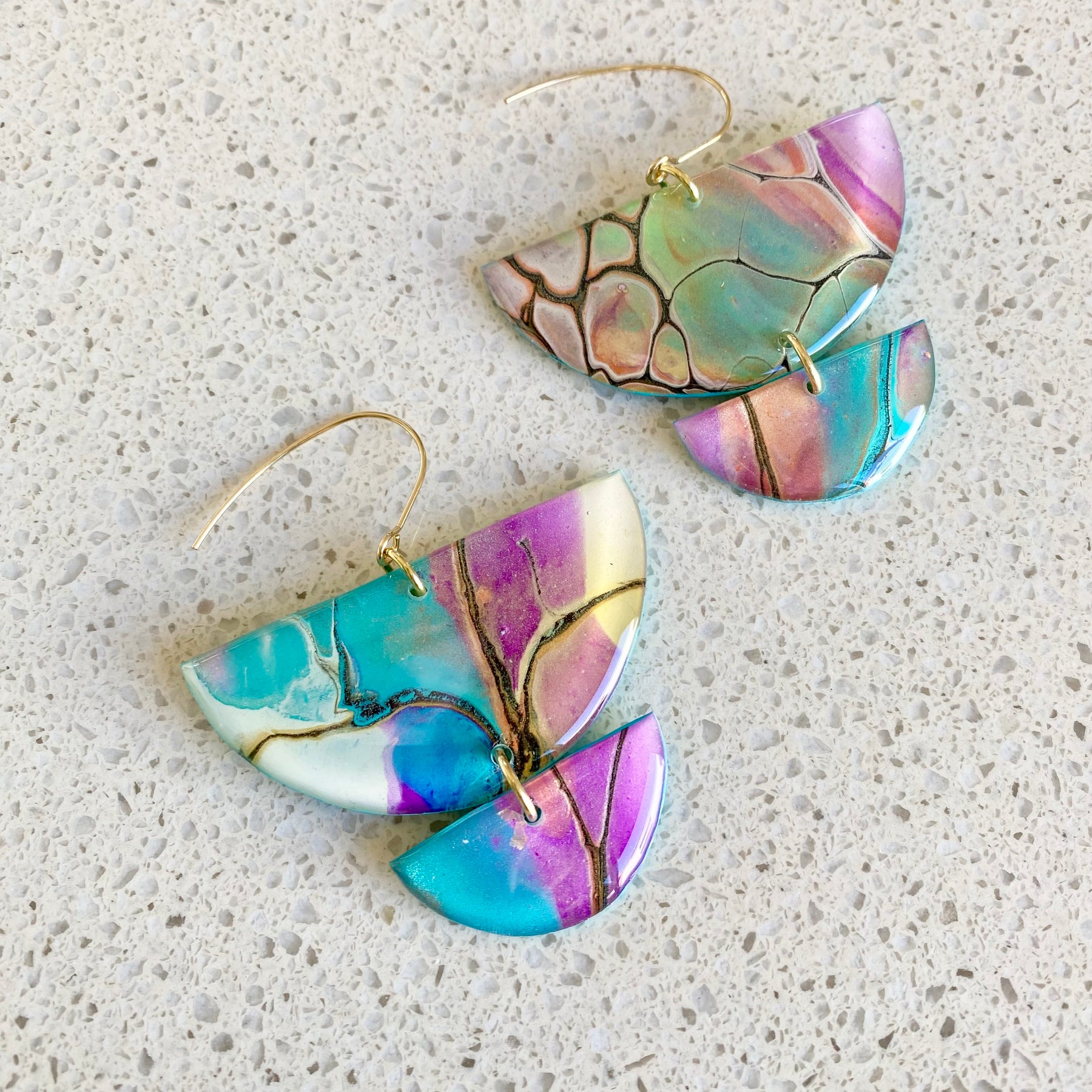 Wearable Art Colourful Lightweight Earrings