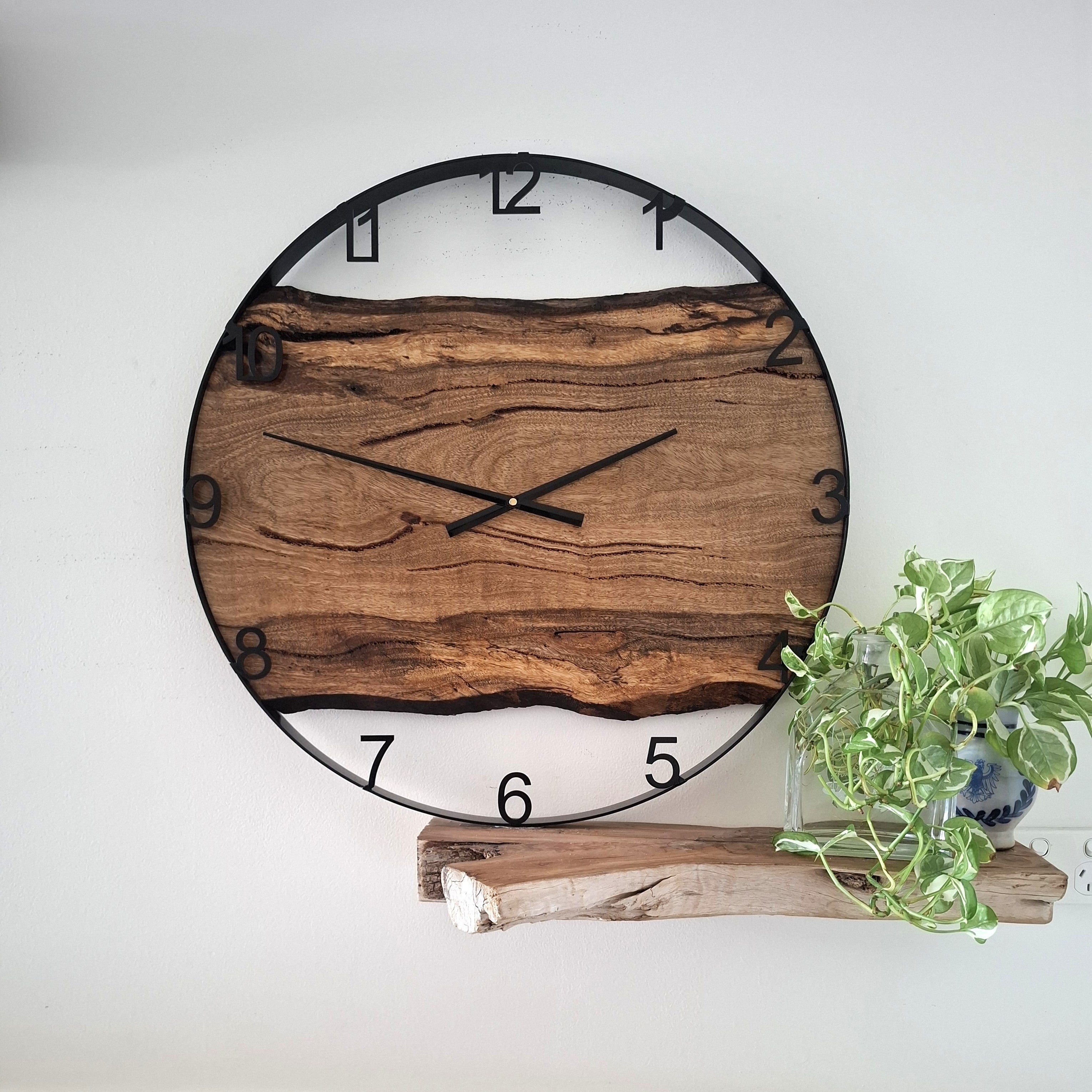 Large Wooden Wall Clock: Wall Clock Handmade