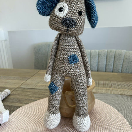 Patch the dog crocheted baby soft toy