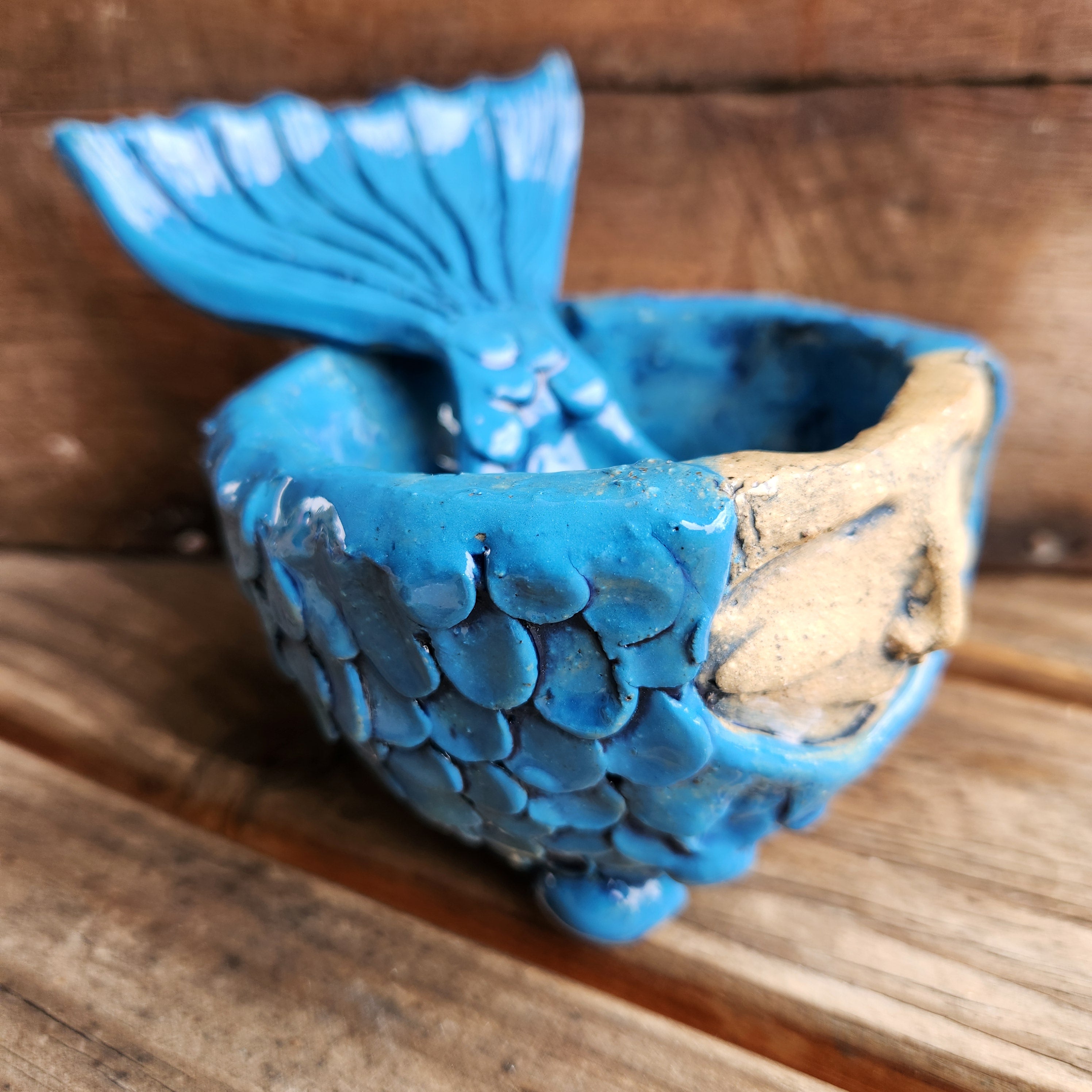 Mermaid salt pot, spoon, table gift