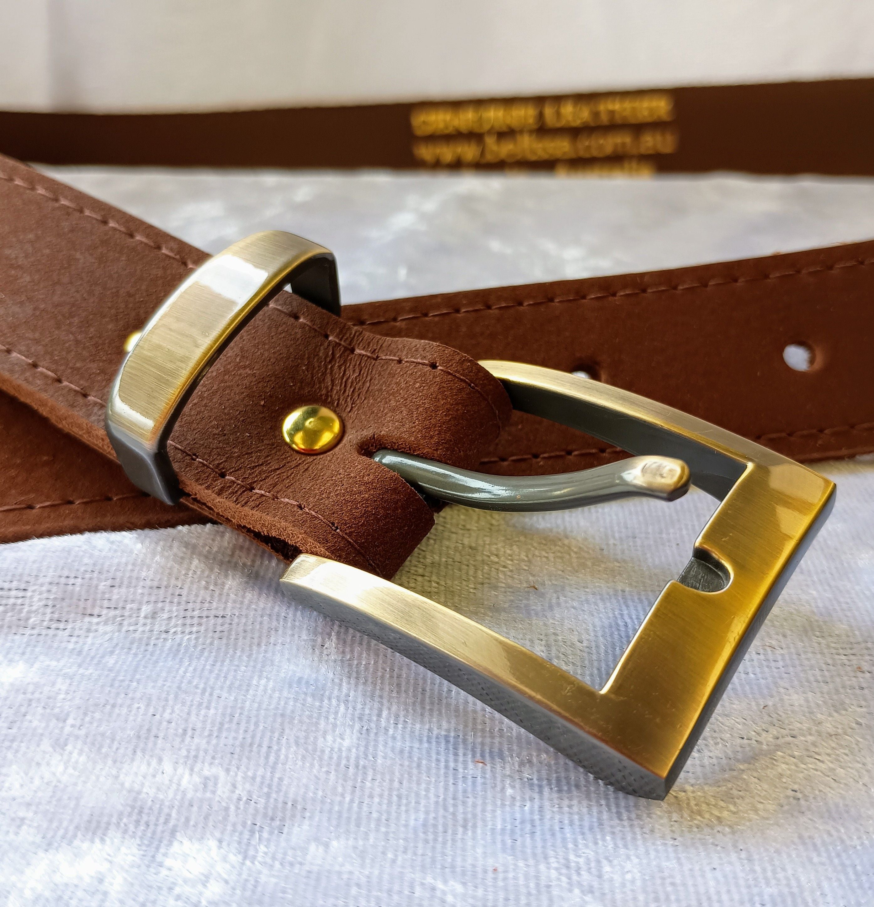 Brown Genuine Cowhide Leather Belt, Australian Made, 28mm Wide