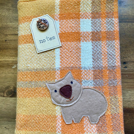 A5 Upcycled Notebook Wombat - Orange