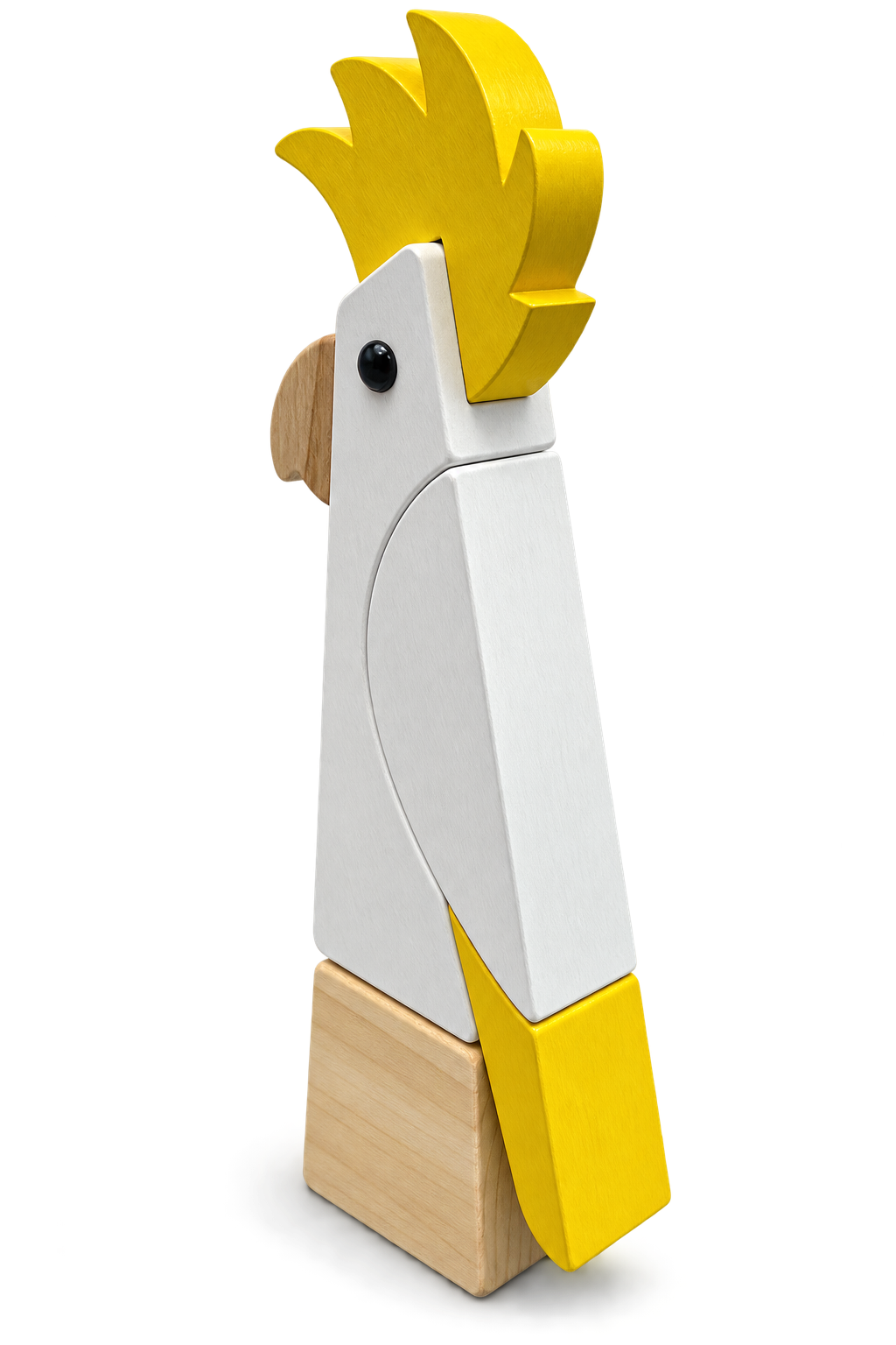 SULPHUR CRESTED  COCKATOO - Timber bird sculpture - Handmade Australian native bird art, gift & home decor