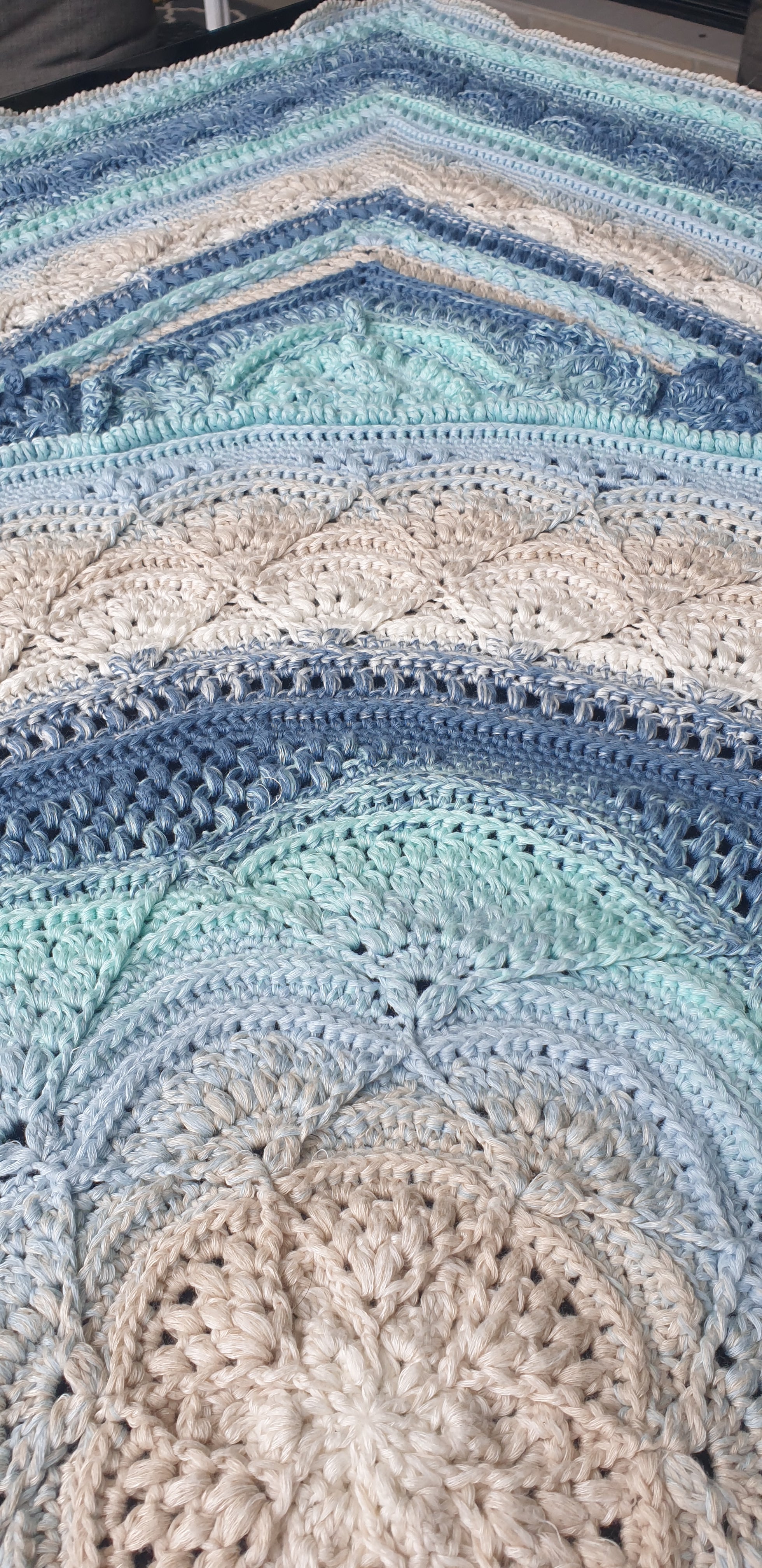 Beautiful beach themed crochet throw