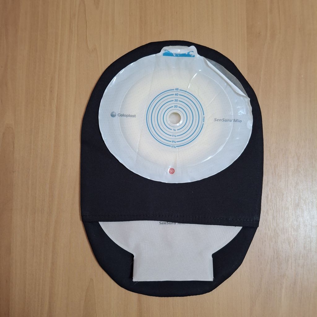 STOMA BAG COVER REGULAR BLACK ILEOSTOMY, COLOSTOMY, UROSTOMY