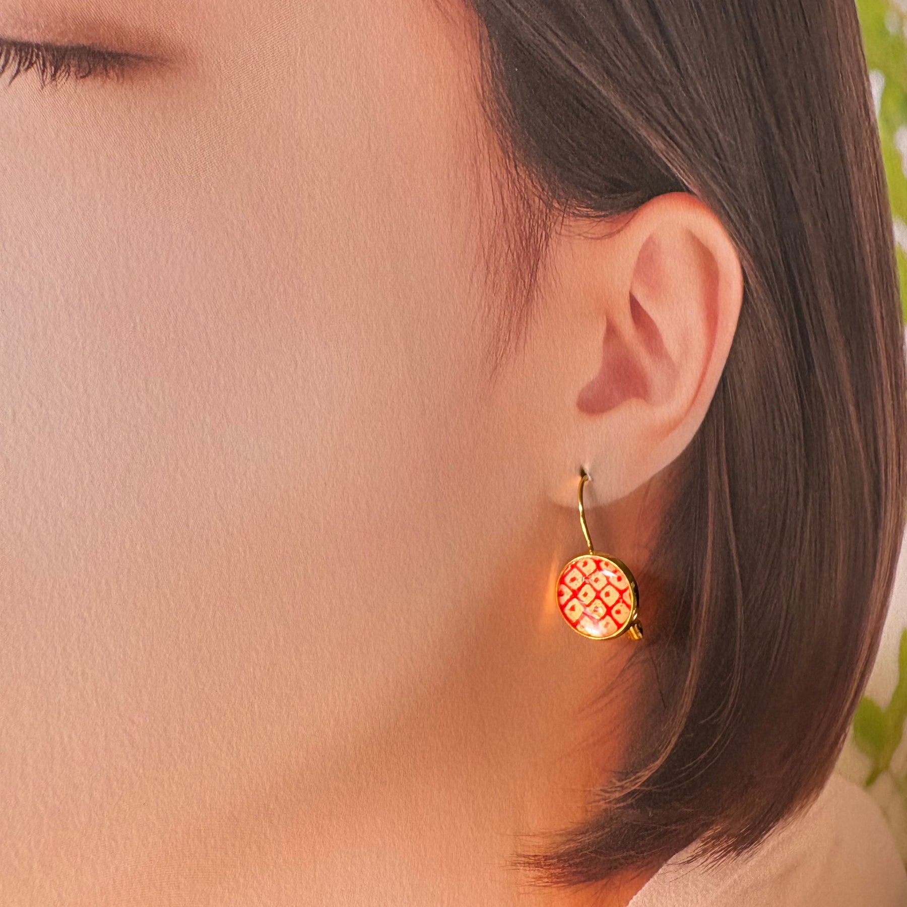 Japanese paper Resin earrings