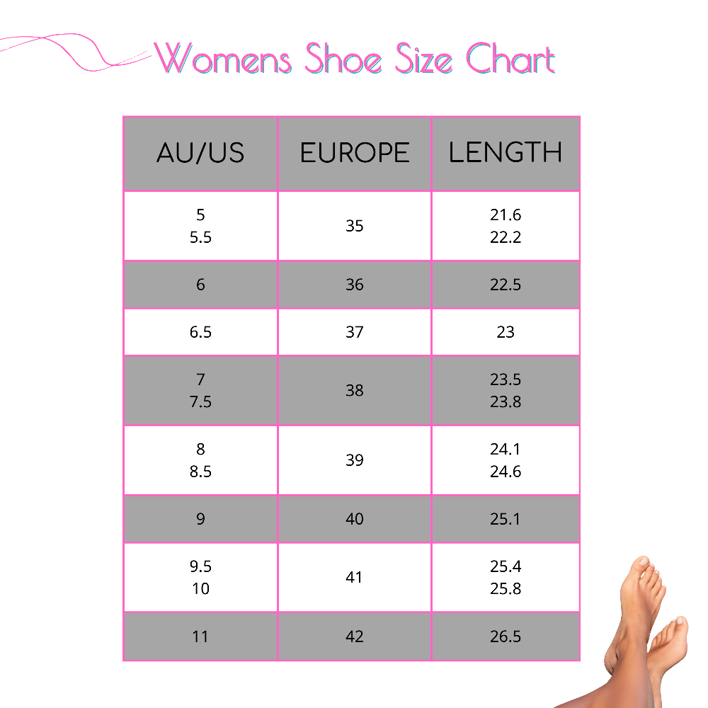 shoe size chart ladies