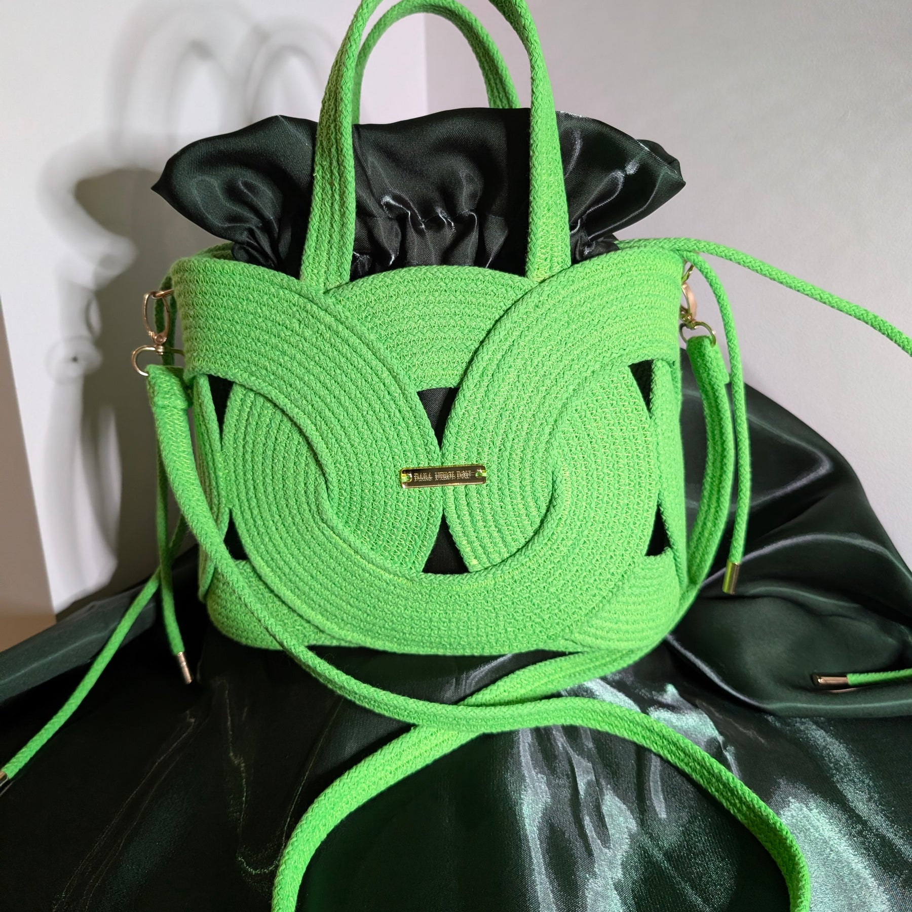 Scarlet Handmade Cotton Cord Statement Bag