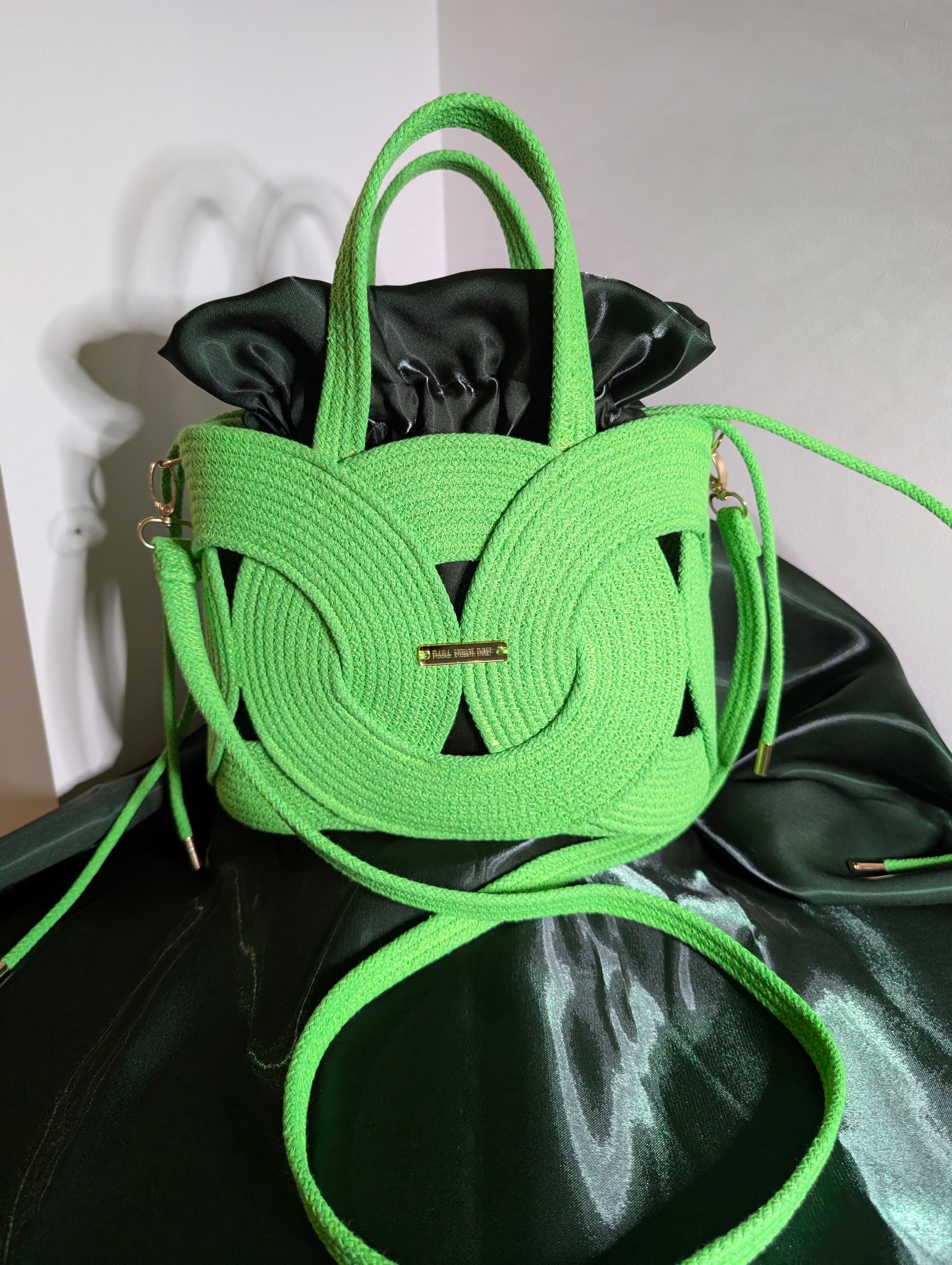 Scarlet Handmade Cotton Cord Statement Bag